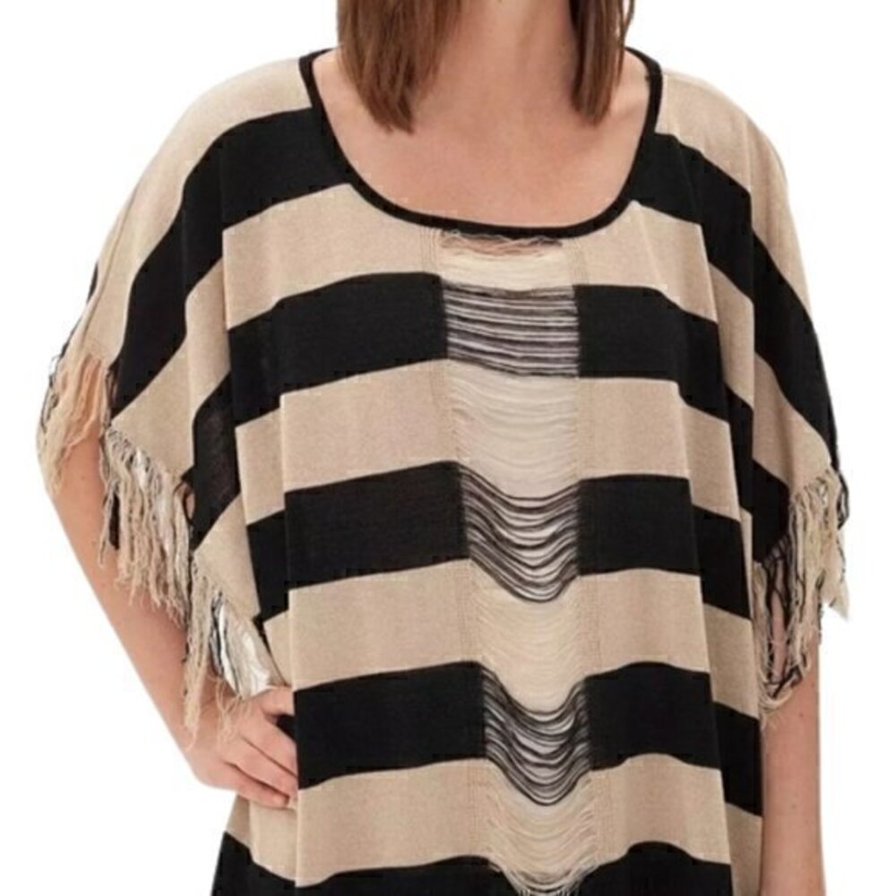 [Daytrip] Striped Frill Short Sleeve - Size M/L